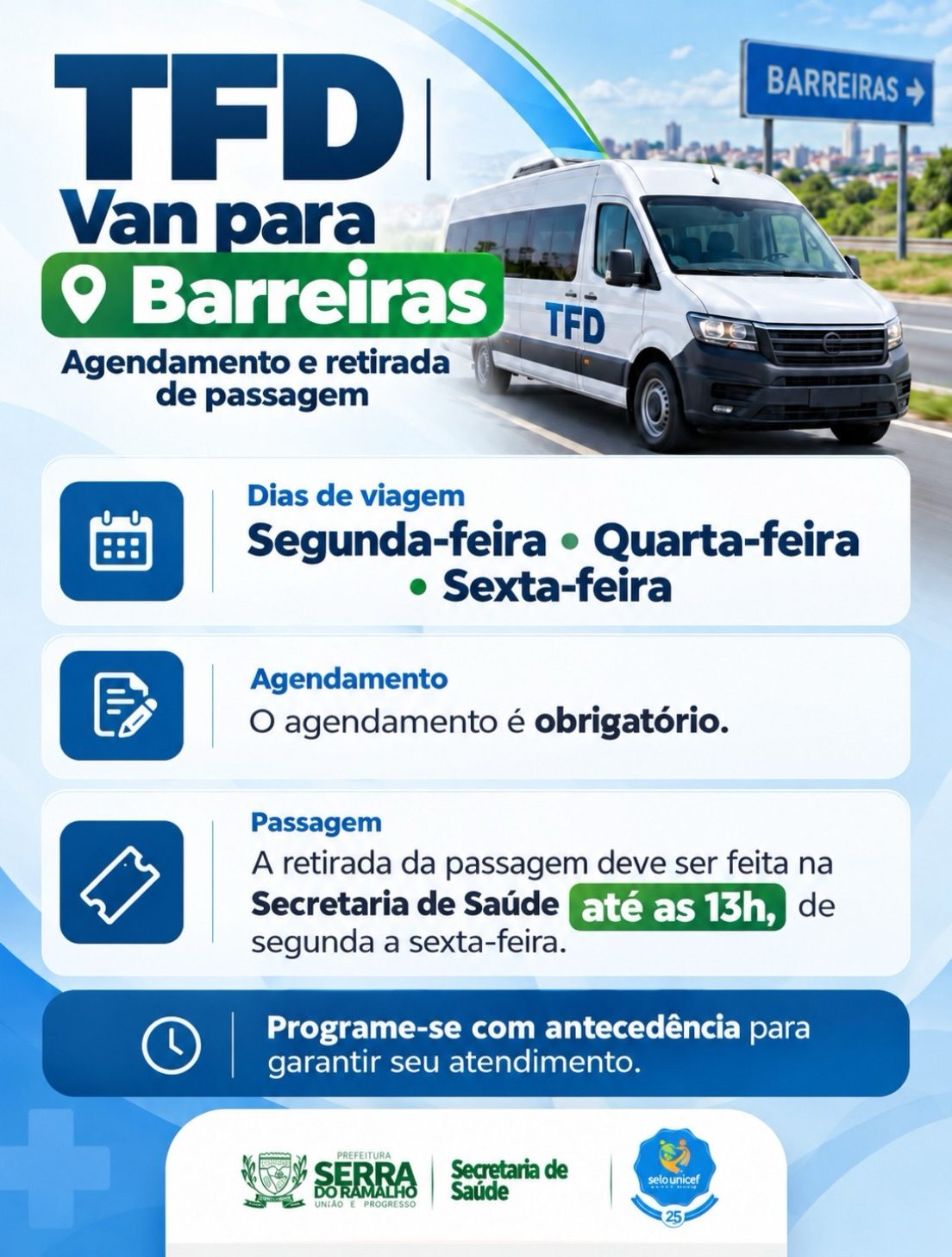 Prefeitura de Serra do Ramalho atualiza regras para transporte TFD