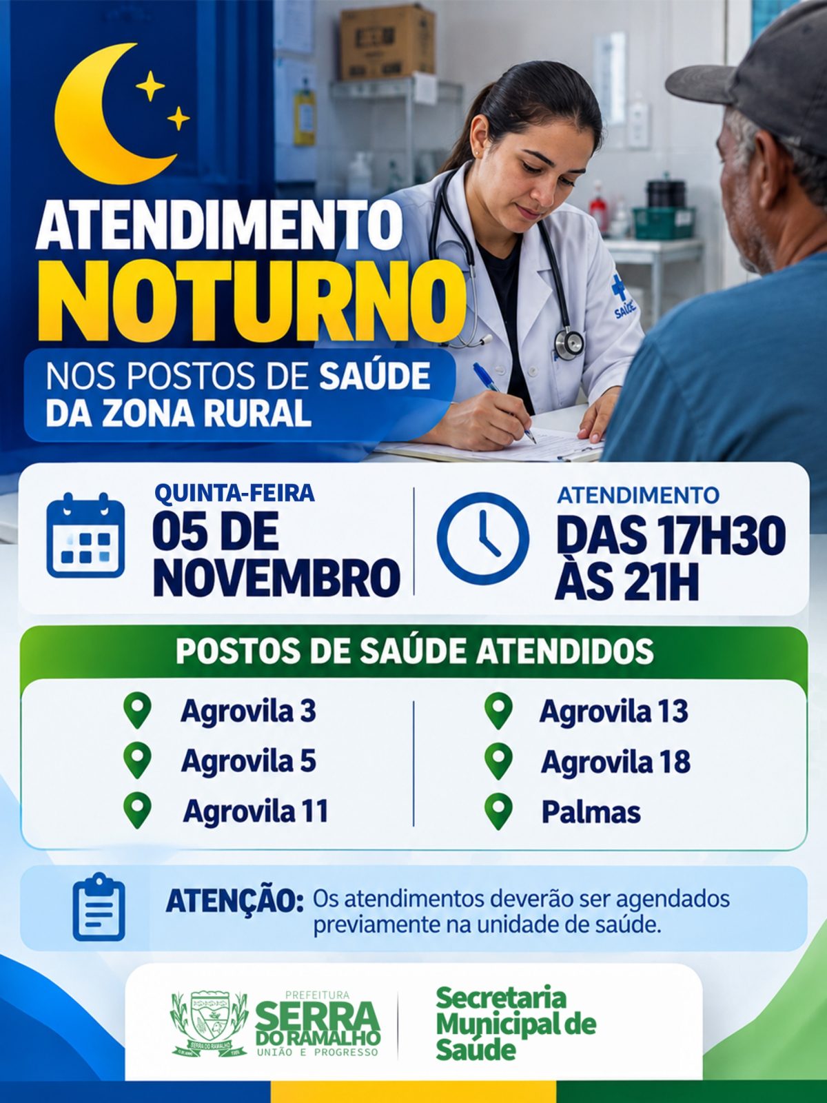 Saúde amplia atendimento noturno nos postos da zona rural de Serra do Ramalho